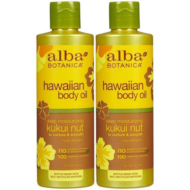 Alba 보타니카 하와이 유기체 오일 쿠쿠이 너트 8.5 oz 2 pk Botanica Hawaiian Organic Body Oil Kukui Nut, 단일상품