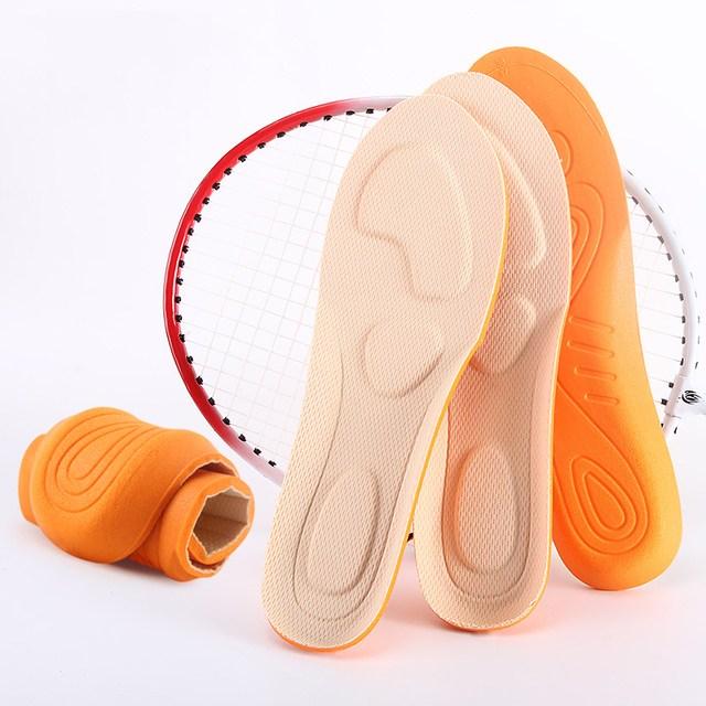 스포츠 Insoles 경량 높은 탄성 편안한 신발 패드 여성 남성 소프트 활발히 코 튼 땀 흡수 삽입, 기본 오렌지