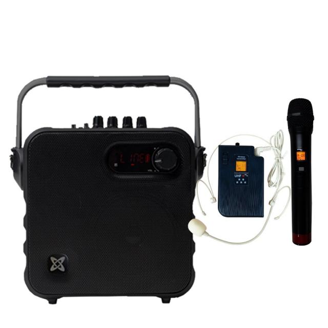 세텍코리아 EV-8000 150W 충전식 휴대용 앰프스피커 무선마이크1개포함 고출력 강의 강연 연설 코칭2 블루투스스피커 휴대노래방 학교장터 나라장터 등록제품, 무선핸드마이크+무선헤드마이크Set