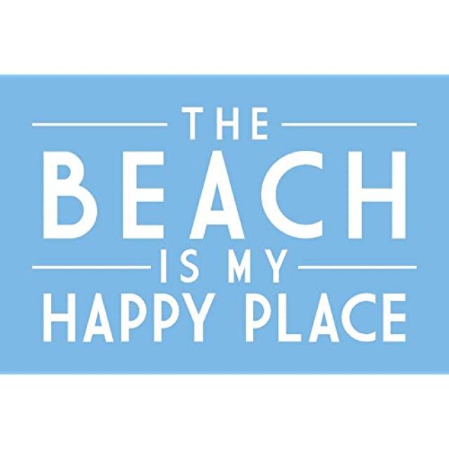 EOM 해변은 나의 행복한 장소 - 단순히 말했다 (36x54 디 클레이 갤러리 인쇄 벽 인테리어 [36 x 54 Giclee Print] - E0122074WBPYDW7, 36 x 54 Giclee Print