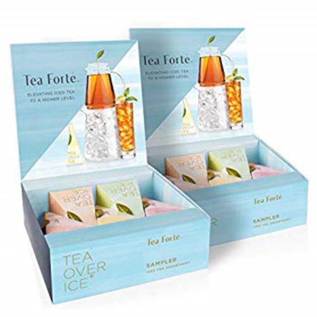 [구매대행] Tea Forte TEA OVER ICE Sampler Pitcher-Size Iced Tea Infusers - Black Tea Green Tea Herbal Tea White Tea 5pk Box (P, 1