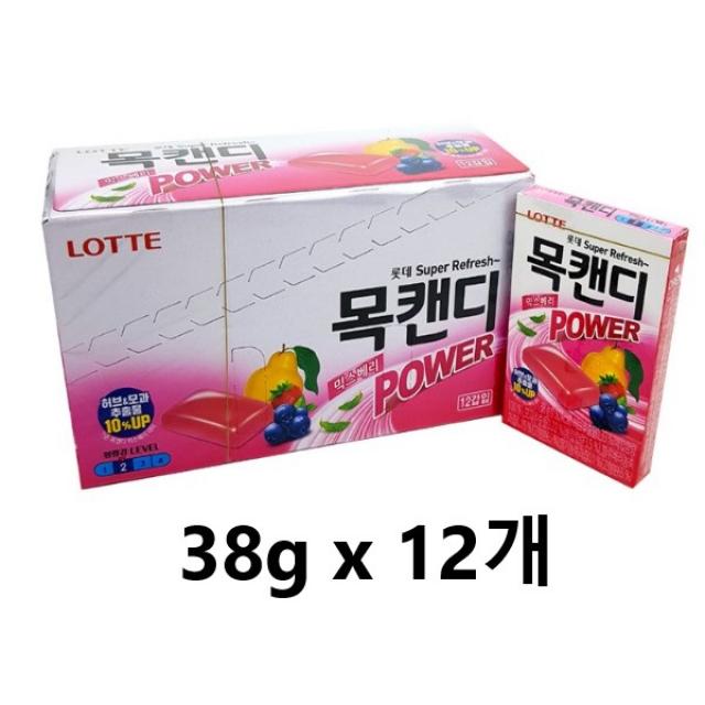 사랑주는쇼핑몰 [유통기한 임박 할인] 목캔디 믹스베리 갑형 38g x 12개입, 12개