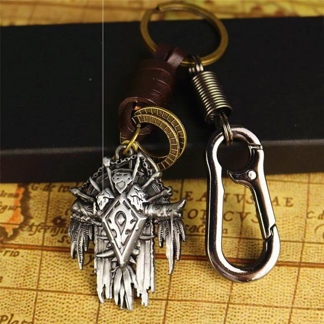 엠블럼 2차원 마수 세계 게임 주변 자동차 열쇠고리 걸이식 부락 연맹 휘장 소가죽 커플용품, T10-고은 부락 진피 밧줄+허리버클(선물포장)