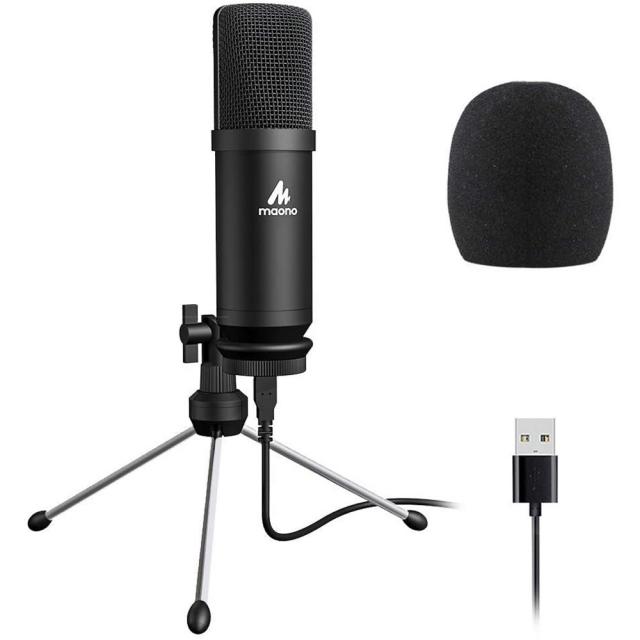 by MAONO USB 마이크 192KHZ 24BIT AU-A04TR 카디오이드 콘덴서 Podcast PC 스튜디오 마이크 전문가 용 사운드 칩셋 플러그 앤 플레이 컴퓨터 라이브 스트리밍 YouTube 게임 녹음 음성 해설, 단일상품