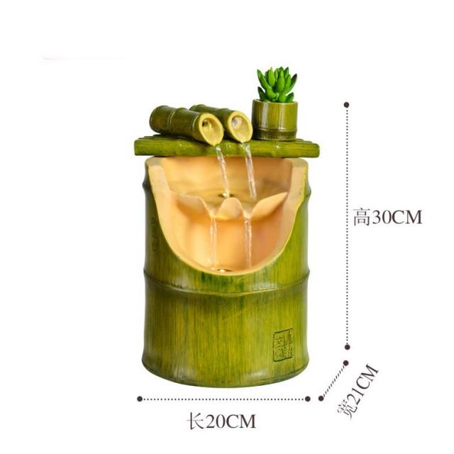 대나무led분수대 실내인테리어 바닥분수 천연가습분수대 작은연못 장식품 미니연못 실내분수대 물레방아 분수 물소리 분수기 분수대 대나무 두줄기 큰 길이 너비 높이 20 21 30cm