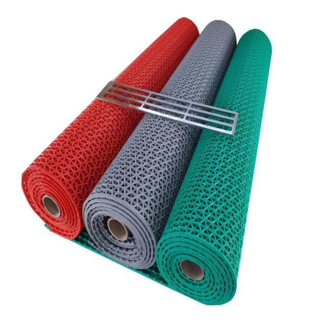 고고매트 [고고매트] 수영장 사우나 호텔로비 현관 화장실 미끄럼방지 맘보삼각 롤매트, 1개, 레드