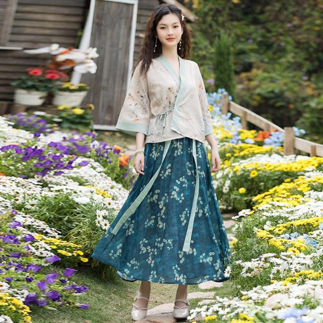 작업복 중국전통의상 리폼 생활 가장하여 사귀다 면린넨 상의 여름 차이나 여성의류 귀파개 스승 불 계 4704067414