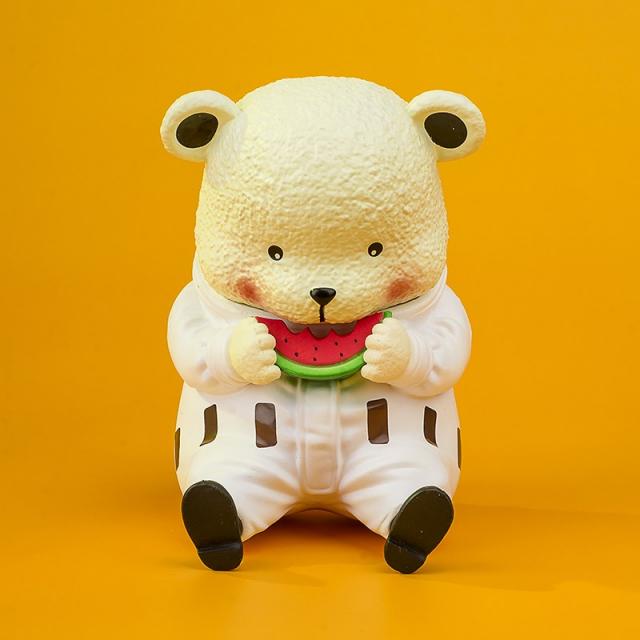 자동차 해적왕 GK 먹다 박과 식물의 총칭 베이퍼 베어 맹물 계열 큐트 먹깨비 피규어 모형 차다 재 진열 선물, 화이트