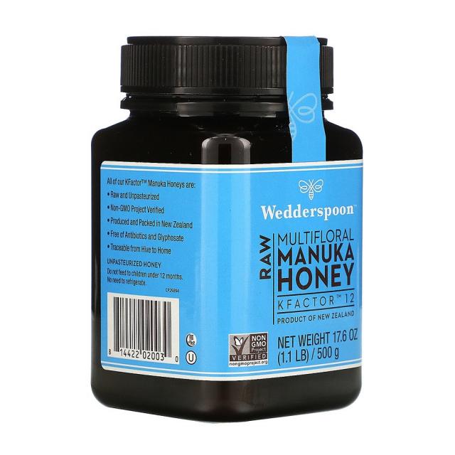 Wedderspoon Raw Multifloral Manuka Honey 웨더스푼 로우 단일화 마누카꿀 KFactor12 1.1 lb(500g) 1개