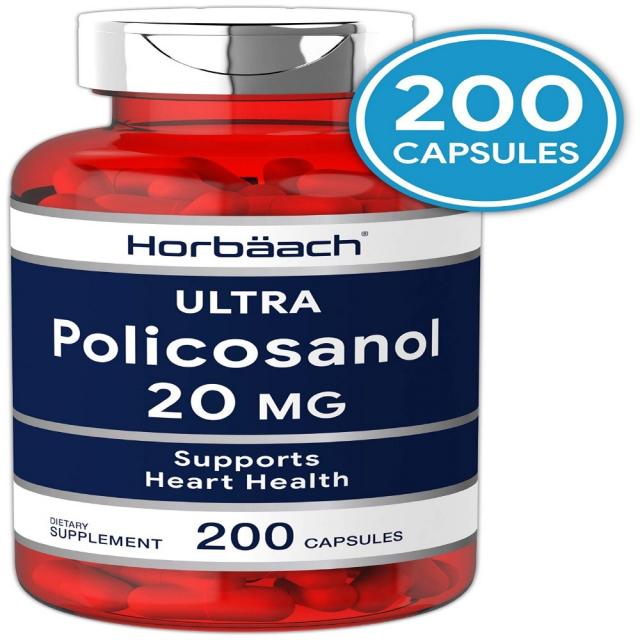 Horbaach Policosanol 20mg 200 Capsules 쿠바폴리코사놀 폴리코사놀5와10차이 사탕수수폴리코사놀 폴리코사민 폴리코사놀5 호주폴리코사놀, 1개, 1