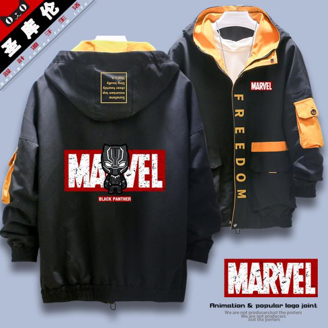 MARVEL 세인트 컬렌 어벤져 스 유니언 프린트 스파이더 맨 빅 패턴 타이드 브랜드 유럽과 미국 스트리트 와일드 지퍼 재킷_27706(138)