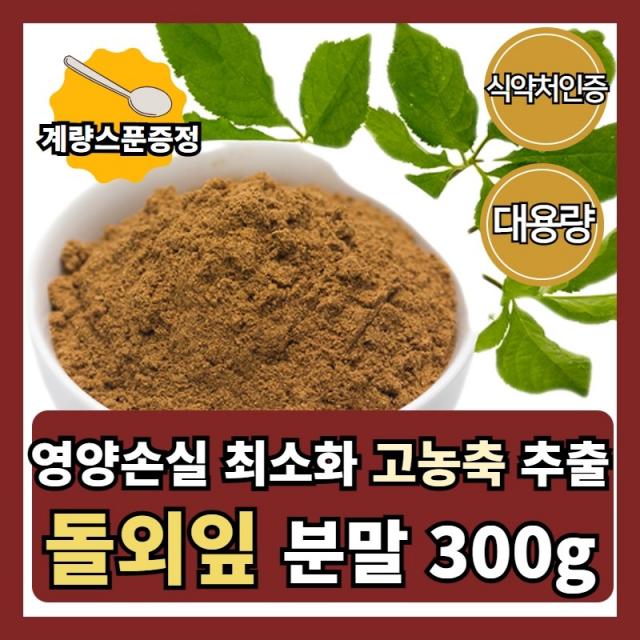 돌외잎 분말 100% 추출물 가루 300g 식약처인정 대용량 먹는방법 먹는법 효능 차, 300g/스푼증정