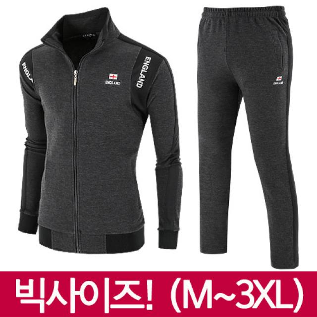 맨하탄브리즈 빅사이즈 봄 가을용 영국배색 트레이닝 세트 (M~3XL)