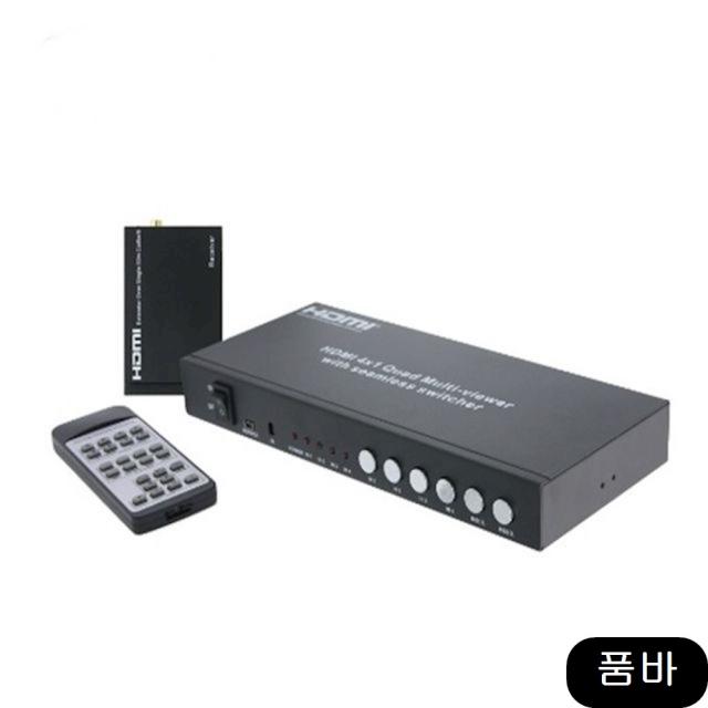 영상 Hdmi 4x1 화면 분활기 분배기 네트워크 모니터 상세페이지참조 1개