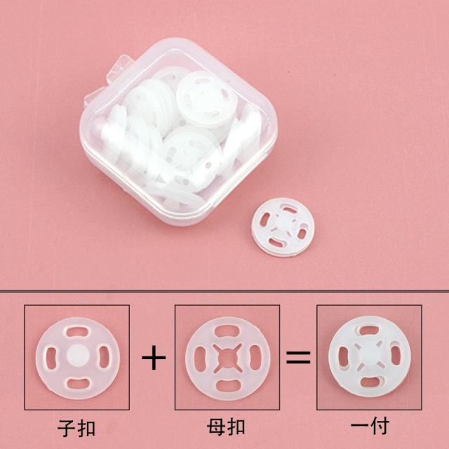 어반30 의류부자재 똑딱이단추 투명 스냅 버튼 셔츠 칼라 히든 고급 라운드 모자 단추, 반투명 케이스(21mm 15벌니자 가을/겨울 의류사용하다)