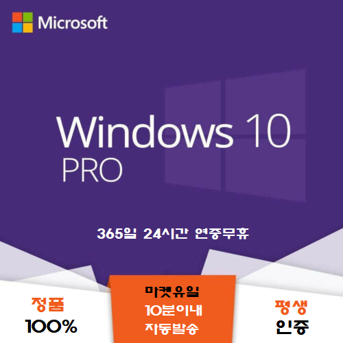 Microsoft Windows10 Pro 정품 활성화 인증키