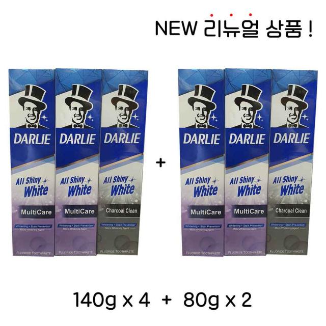 달리치약 올샤이니 화이트 멀티케어 140g 4개 80g 2