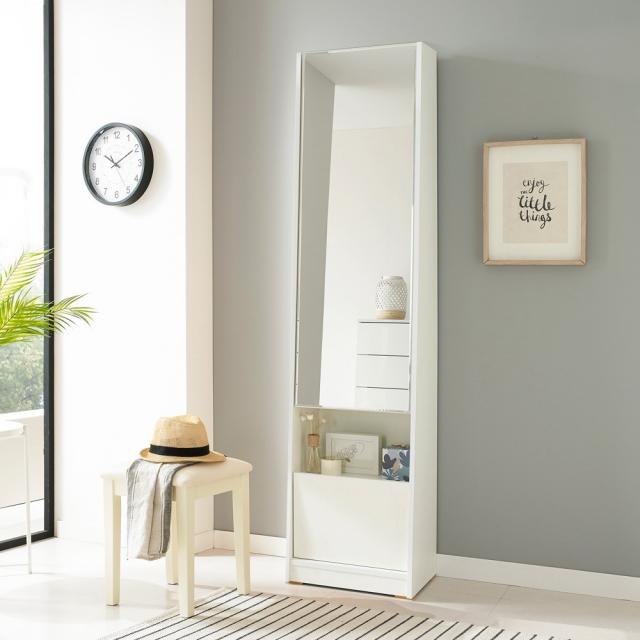 퍼니아트 샐리 전신거울 수납장, 화이트