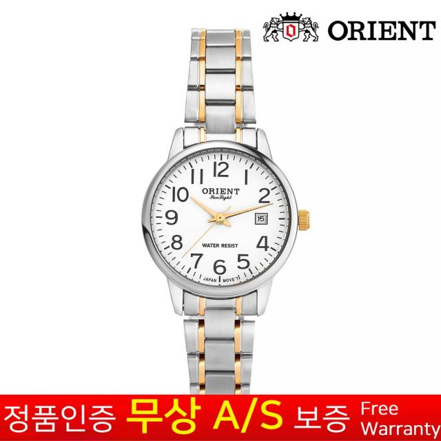 [무상AS보증] [오리엔트] [Orient] 오리엔트 여성여자 캘린더기능 재팬무브먼트 실버메탈밴드 아날로그 메탈 손목시계 OT901FB-1 정장