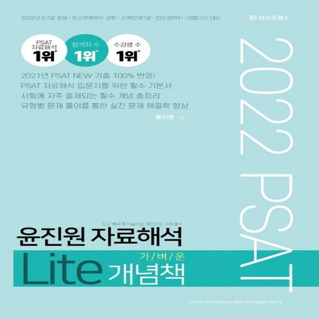 2022 PSAT 윤진원 자료해석 Lite 가벼운 개념책:5·7급공채·외교관후보자선발·지역인재7급·민간경력자·입법고시대비, 와이즈랩스