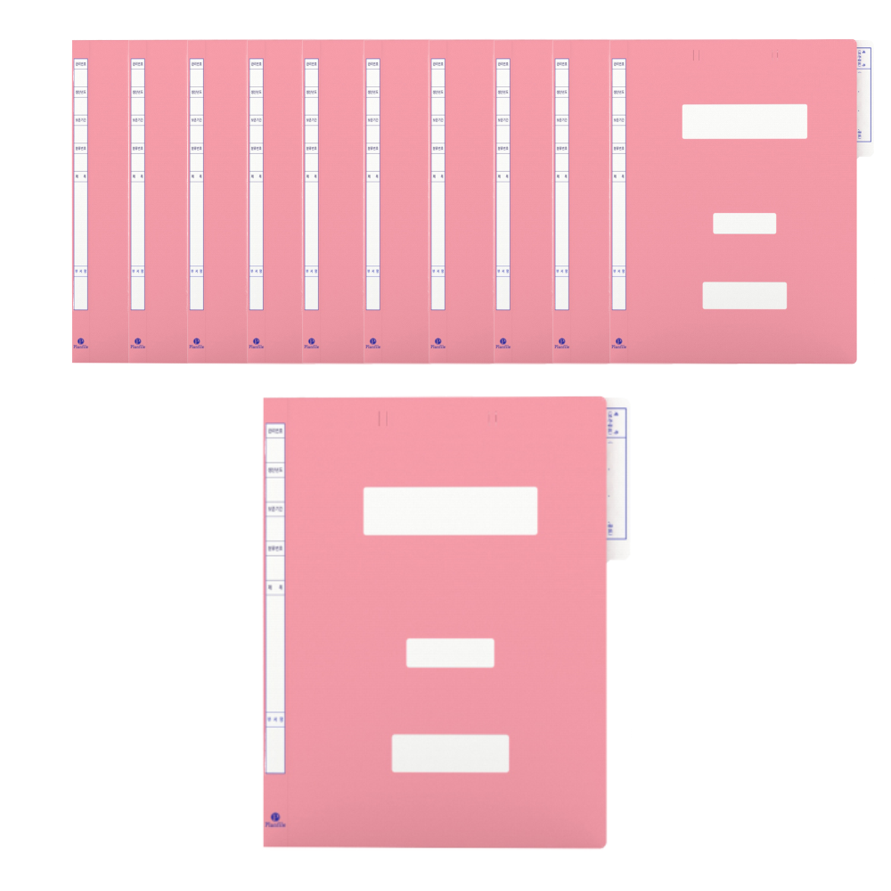 인터탑 정부화일 문서보관상자 PP화스너화일, PP 정부문서파일 분홍색(30개입), 1팩