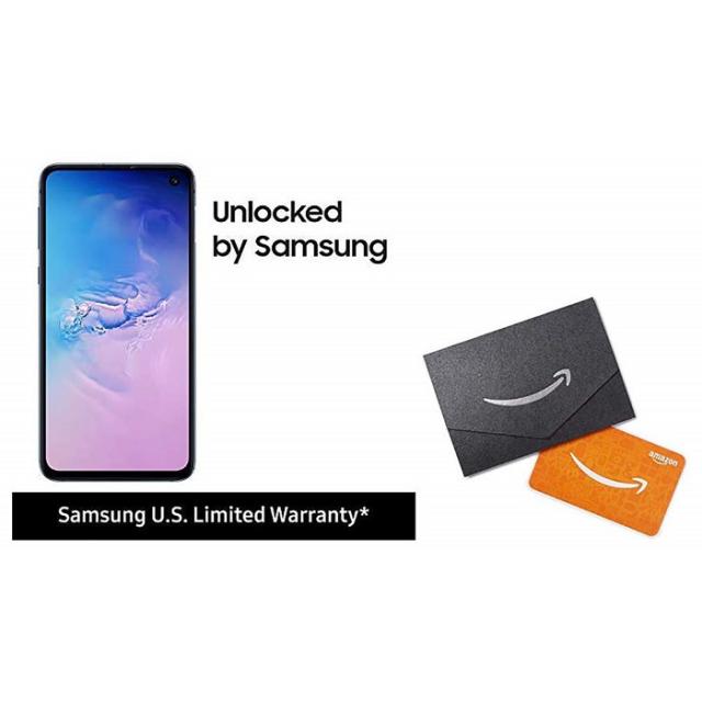 Samsung Galaxy S10e Factory 언락 Phone with 256GB (U.S. Warranty) Prism Blue w/Amazon.com 50 Gift Card, One Size, One Color