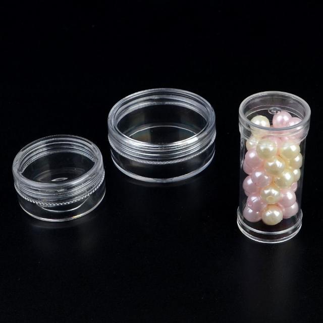 페브릭원단/북유럽풍/다용도/소품정리/침대밑보관1P 원형 투명 케이스 악세서리보관함 약통NewTro 원투룸 자취생필수품, 원통형