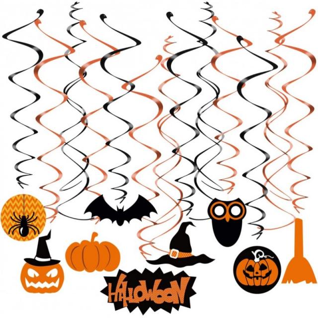TINKSKY 할로윈 소용돌이 매달려 현기증 매달려 호일 할로윈 파티 용품에 대 한 장식 매달려 (10pcs 크로스 소용돌이 교수형 +