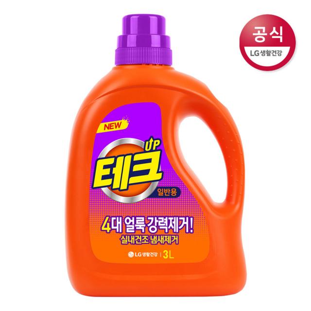 [신세계TV쇼핑]LG생활건강 테크 실내건조 액체 일반 3L x1개, 1