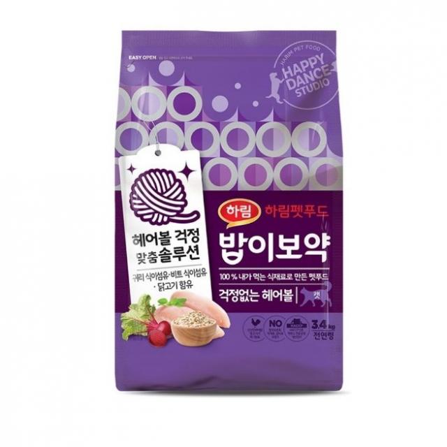 밥이보약 전연령 걱정없는 헤어볼 고양이 건식사료, 닭, 3.4kg, 1개