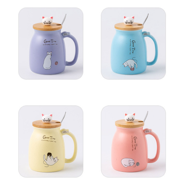 #내일도착#2+1이벤트# 묘묘머그컵 윤스테이 나혼자산다 집들이선물 생일선물 인테리어 예쁜컵 캠핑컵 커플컵 기념품 홈카페 예쁜잔 홈카페 커피잔 450ml, 옐로우