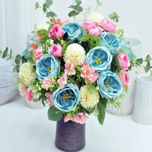 [바보사랑] 줄리엣 블루-산소꽃 성묘꽃 조화 꽃다발 추모제, 상세 설명 참조