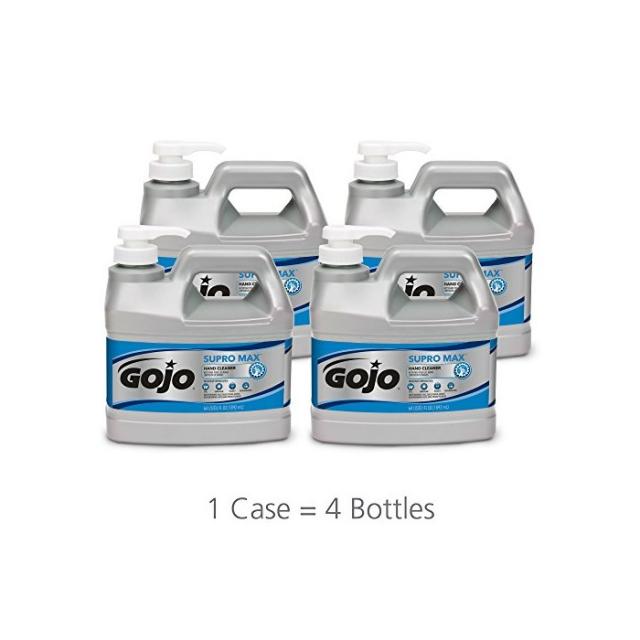 GOJO SUPRO MAX Hand Cleaner 1/2 Gallon Heavy Duty Cleaner Pump Bottles (Pack of 4) - 0972-04, One Size, One Color
