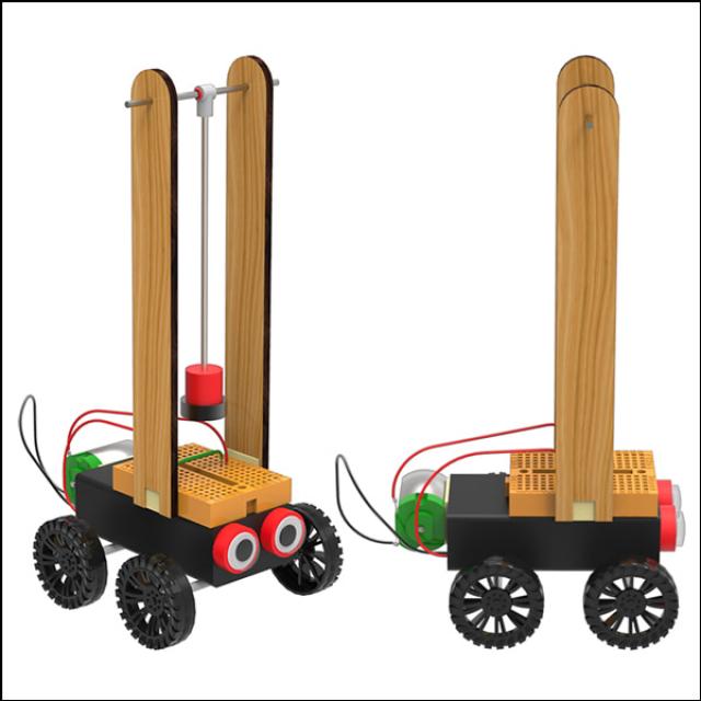 브레드 보드 진자 운동 자석으로 가는 자동차