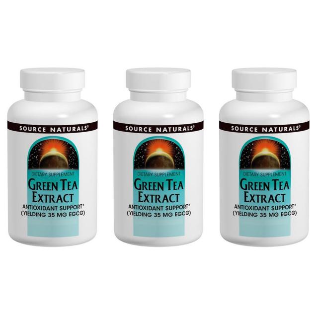 Source Naturals 소스 내츄럴 그린티 익스트랙트 추출물 Green Tea Extract, 60정, 3개