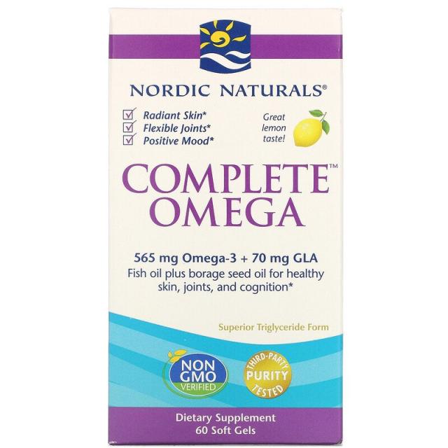 노르딕 네츄럴 프로페셔날 Nordic Naturals 콤플리트 오메가 레몬 1000 Mg 60 소프트젤 60개 1개