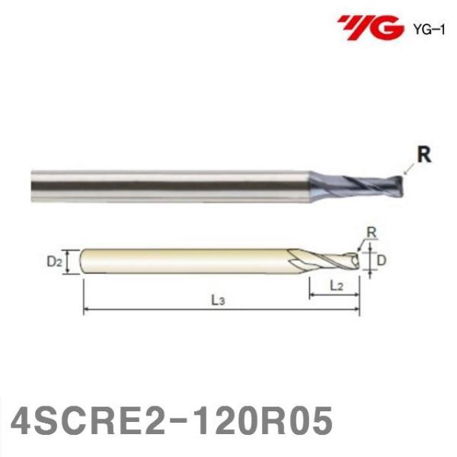 와이지원 4G MILLS 코너래디우스 엔드밀 2F 4SCRE2-120R05 엔드밀 앤드밀 절삭공구 절삭 초경 공작 엔드밀 일반엔드밀, 본상품 선택