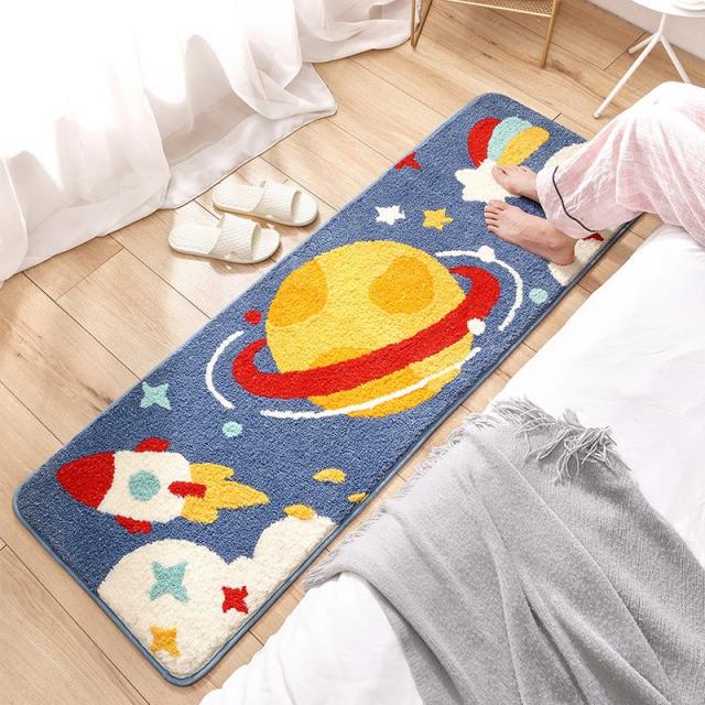 거실 침실 양탄자 방 침대 양탄자 가정용 내장 미끄럼 방지 발판 롱 스틱