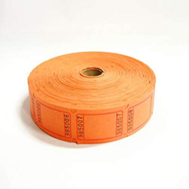 2000 Blank Orange Single Roll Consecutively Numbered Raffle Tickets 연속적으로 번호가 매겨진 추첨권 티켓 2000 빈 오렌지, nullSET