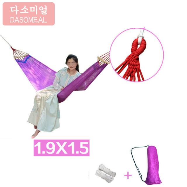 [해외 직송]다소미얼 해먹 해먹 그네 야외 아이스 해먹 그네 1인용 그물망 넓히고 그네뛰기 XZ16 A31, 06 블루