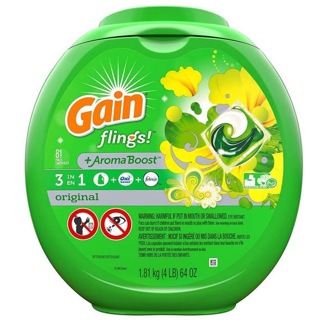 Gain flings! Laundry Detergent Original 게인 플링 세탁세제 캡슐 오리지날 81개입 캡슐세제, 1개