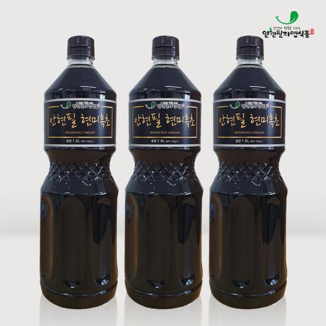 안현필 현미흑초 천연 발효 현미 식초 1.8L 3병, 3개, 1.8L