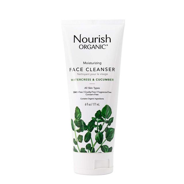 Nourish Organic 모이스처라이징 페이스 클렌저 큐컴버 + 워터크레스, 177ml, 1개