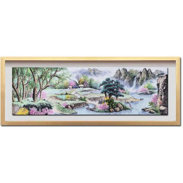  진품 산수화그림 액자 동양화 풍수에좋은 풍경화 그림 산수화그림 풍경화그림