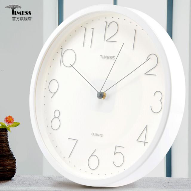 Timess 괘종시계 거실 정음시계 홈 석영시계 현대 심플한 괘종시계 독일제품 9658-1 흰색 30.5cm, 상세페이지 참조