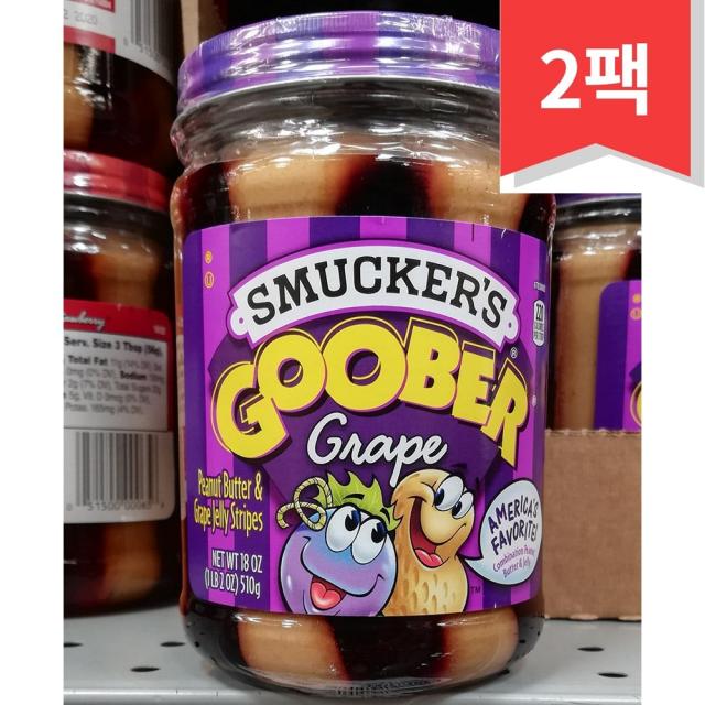 Smuckers Peanut Butter 스머커즈 땅콩버터 510g 2개 Goober Grape 잼