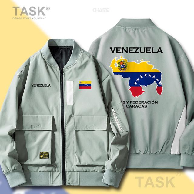 task 베네수엘라 venezuela 국가 지도 얇은 아웃포켓 남녀 스틱 스타디움, 얇은 자켓 그린 B