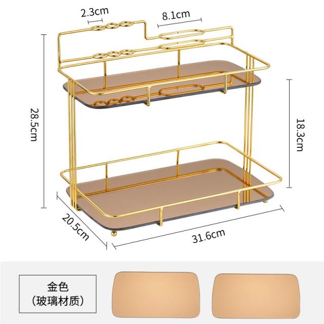 기어원 가볍게 사치한 무드 칫솔 인싸템 수납함 용품보관 화장실 세면대, 큰사이즈 라지 골드 장방 더블레이어