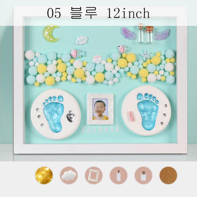 뉴타임즈10 손발도장 손발인주 태모기념품 diy 아기 만월선물 XT09 A10, 05 블루 12inch