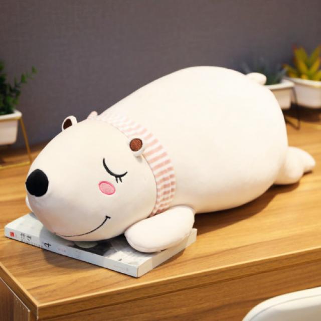 대형 인형 북극곰 작은 흰 곰 팬더 곰 수면 베개 귀여운 봉제 장난감 게으른 흰색 큰, 본문참고, 선택 = 흰색 90cm ~ 99cm